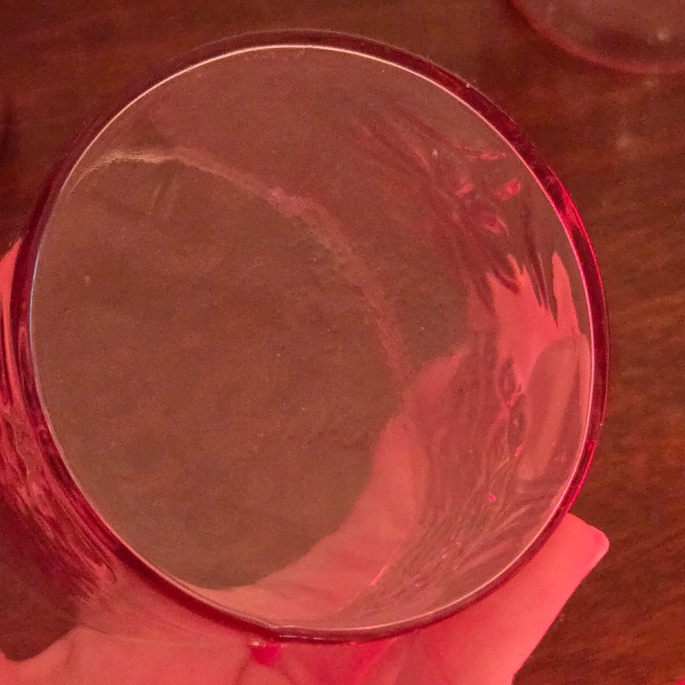 Vtg Pink Floral Embossed Glass Tumblers Set of 7 Retro Drinking Glasses 3.5"x3" - Picture 8 of 8